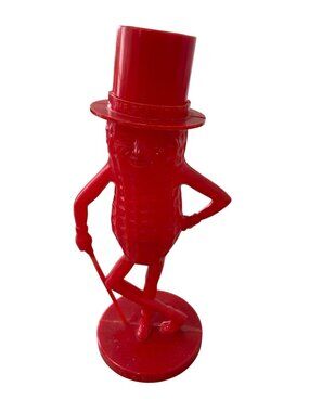 Vintage Planters Mr. Peanut Coin Bank Red Plastic Iconic Figure Collectible